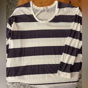 Gap Purple Striped Shirt— Medium